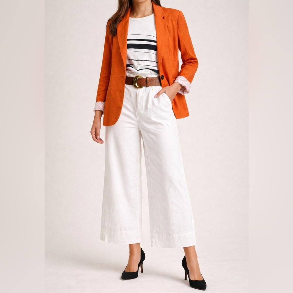 Banana Republic Blake Wide Leg Linen/Cotton Pants size 6